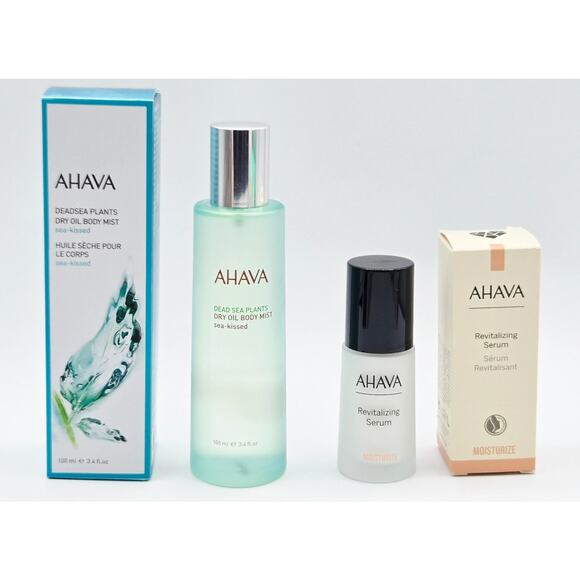AHAVA Dead Sea Plant Dry Oil Body Mist~ 3.4 oz + Revitalizing Serum Moisture 1oz - Picture 1 of 8
